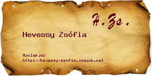 Hevessy Zsófia névjegykártya