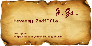 Hevessy Zsófia névjegykártya